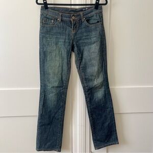 Seven 7 Jeans Premium Y2K Low Rise Slim Straight Leg Jeans Medium Wash Sz 25